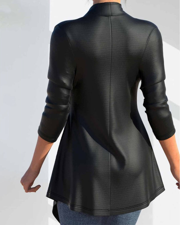 Casual Vintage-Stil Lederjacke Mit Gürtel Für Damen | Perfekt für lässige Tage