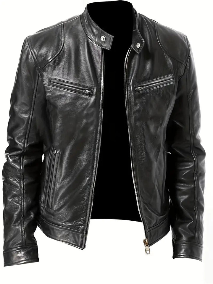 Elegante Lederjacke mit Taschen für Herren | Chic und Perfekt für den Alltag