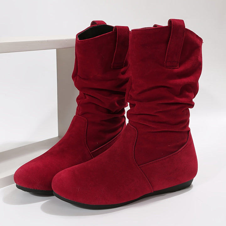 Lässige Vegane Leder-Stiefeletten mit Absatz und Wildleder-Optik für Damen | Ideal für Herbst/Winter
