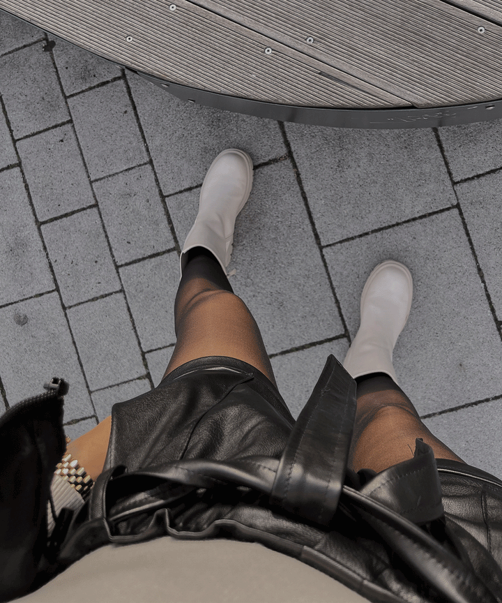 Long beige boots