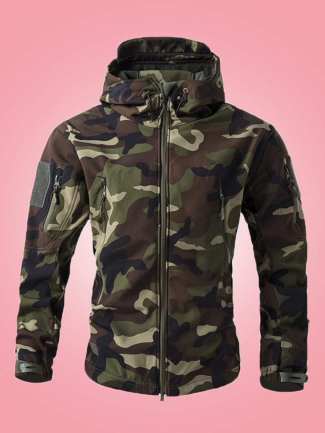 Coupe-vent militaire chaud camouflage avec poches zippées pour hommes | Parfait pour les activités de plein air