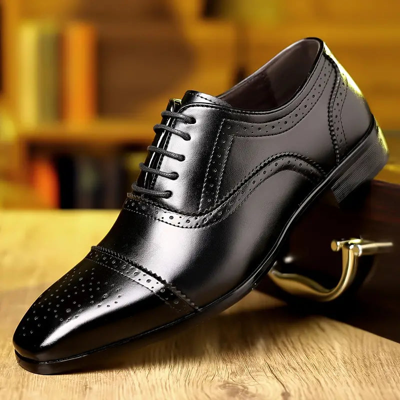 Elegante Herren Business-Schuhe aus Echtleder – Klassische Oxford-Schnürschuhe für Büro & Anlässe