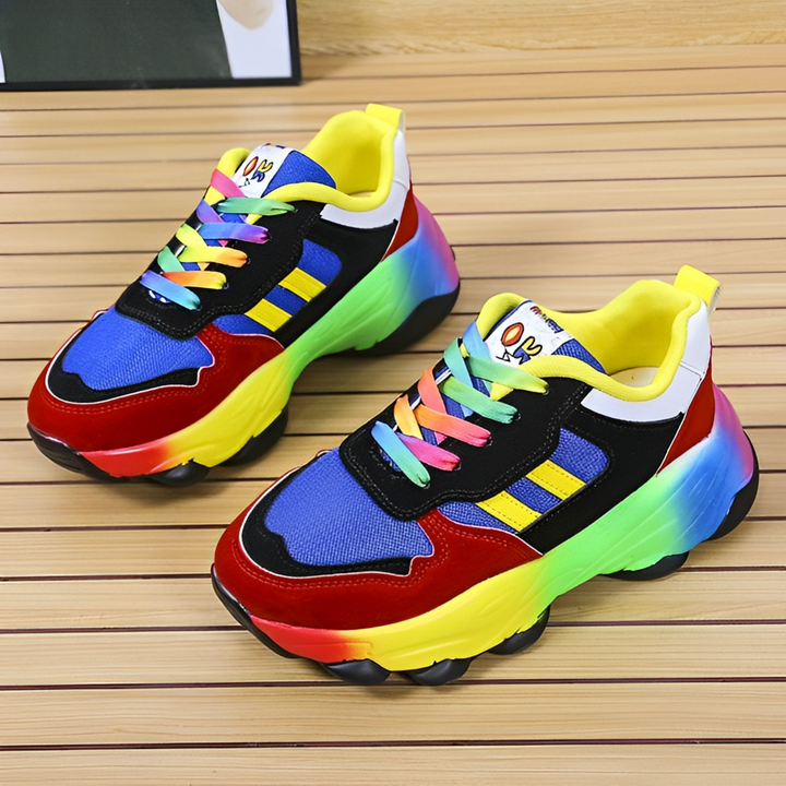 Ellen - bunte klobige Turnschuhe für Damen | Multicolor Design Sneaker Damen