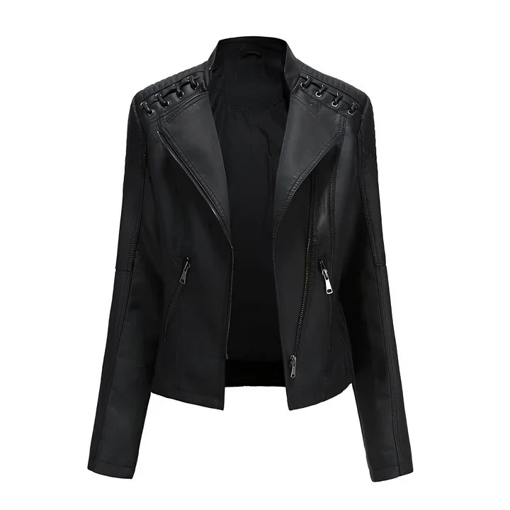 Arline - veste en cuir PU avec fermeture à glissière
