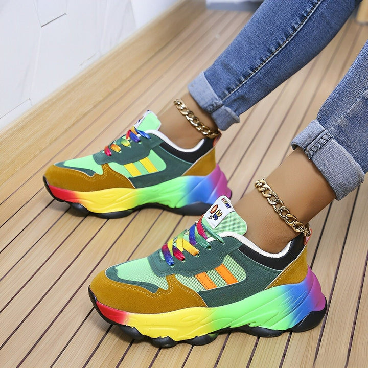 Ellen - bunte klobige Turnschuhe für Damen | Multicolor Design Sneaker Damen