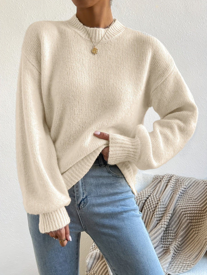 Pull en maille oversize douillet avec col rond – doux et stylé pour les jours froids