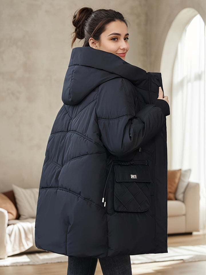Giacca invernale imbottita di media lunghezza alla moda per donna | Perfetta per attività all'aperto