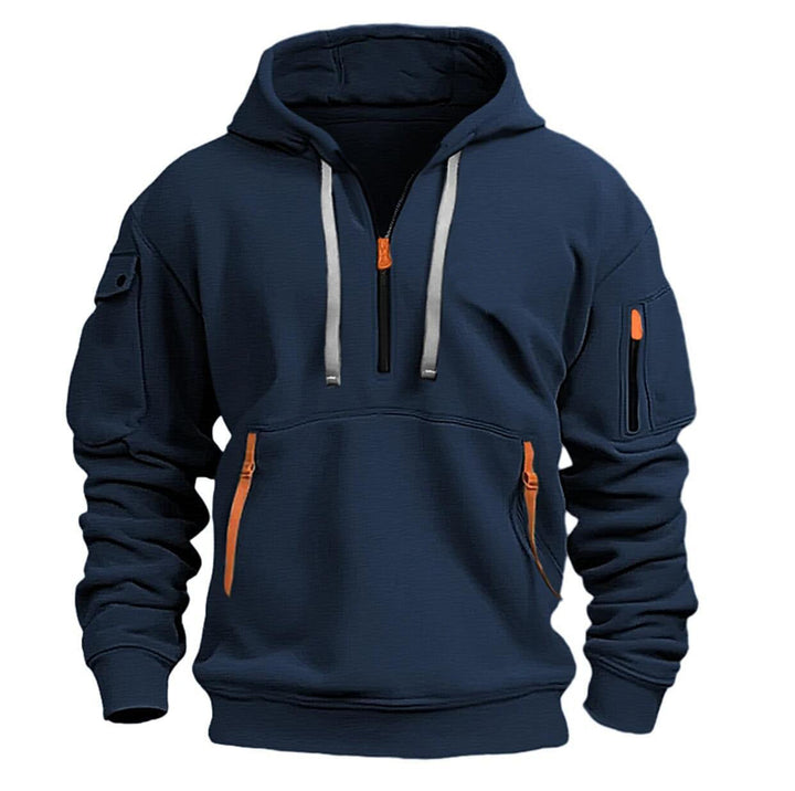 Sweat à capuche homme avec poches zippées – Pull streetstyle avec capuche et design utilitaire
