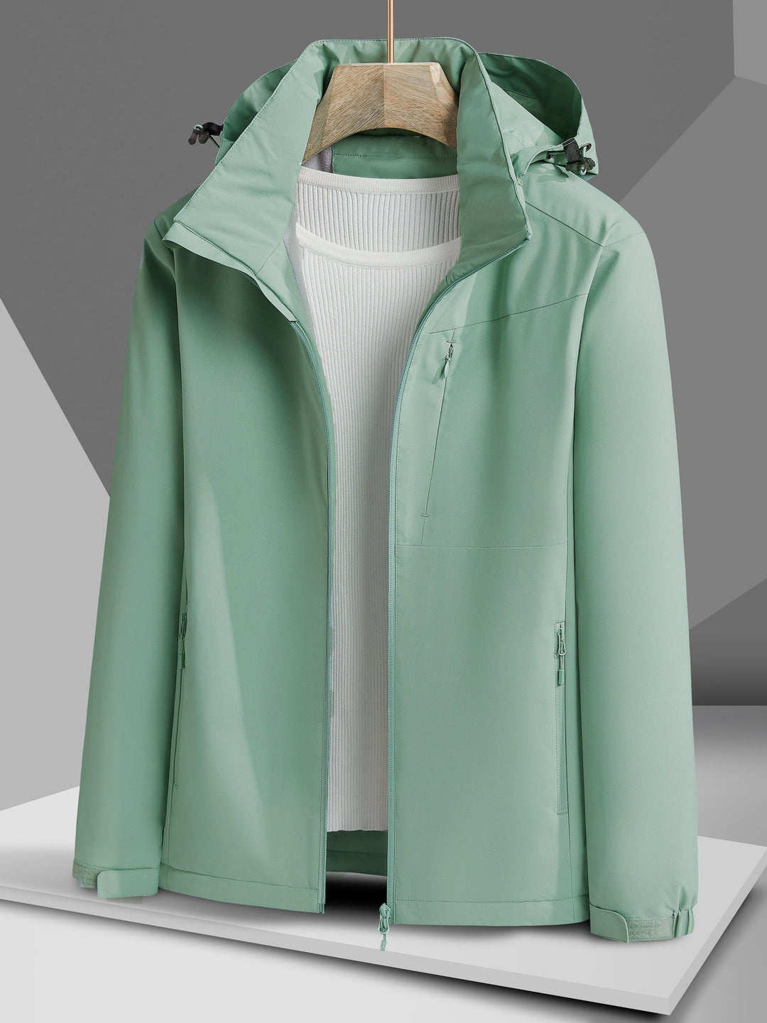 Giacca in pile invernale elegante e impermeabile con cappuccio per donna | Perfetta per attività all'aperto