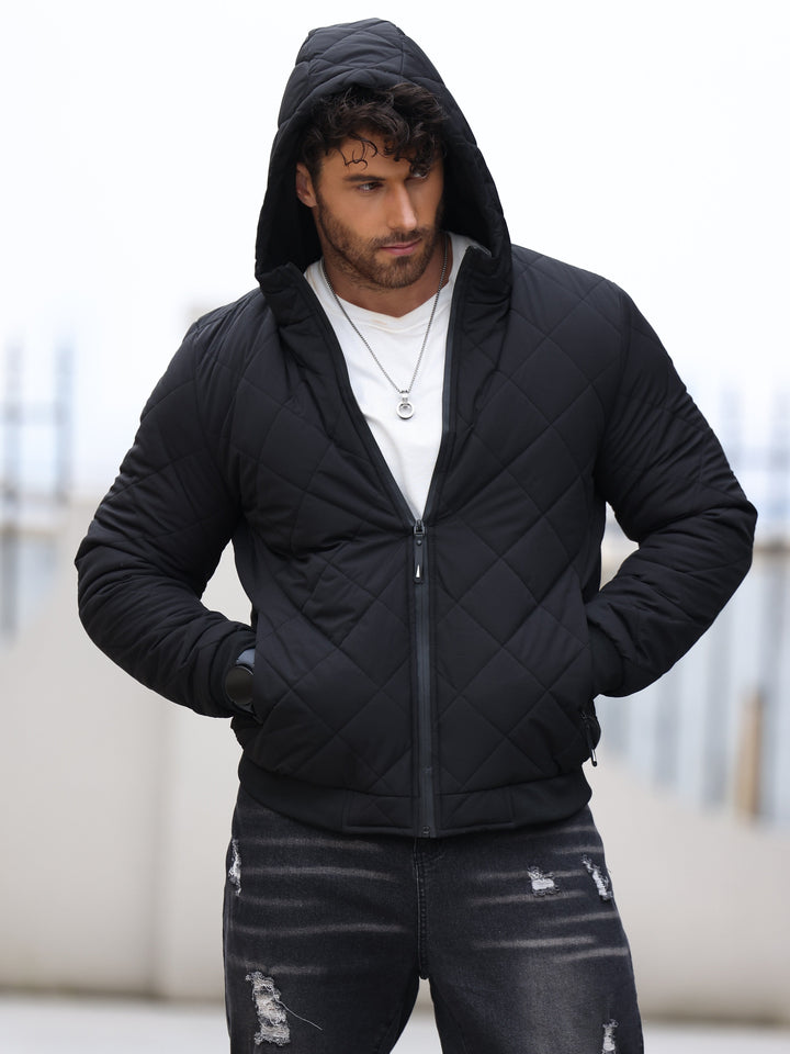 Veste d'hiver matelassée unie élégante pour hommes | Parfaite pour l'hiver
