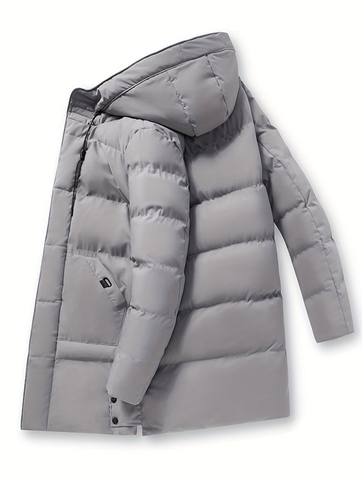 Veste d'hiver matelassée à capuche zippée décontractée pour hommes | Parfaite pour les activités de plein air