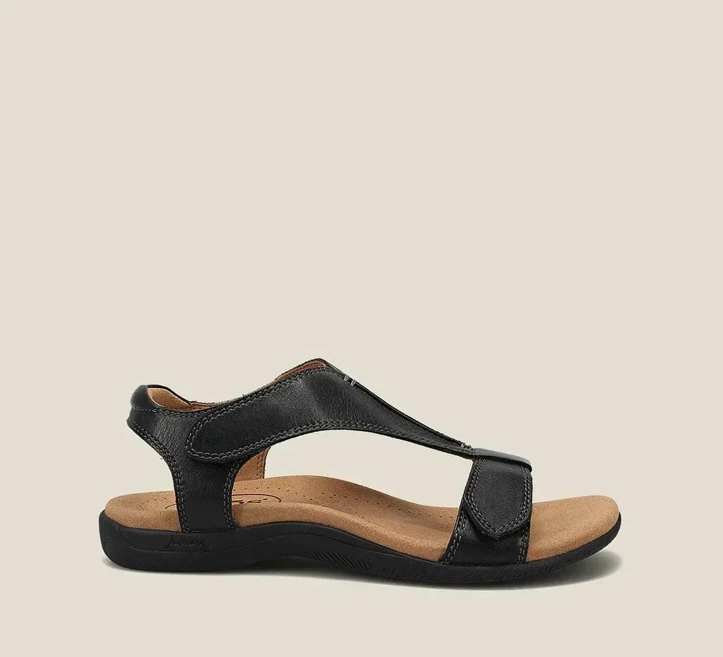 Damen Sommer Sandalen mit Reißverschluss – Bequeme T-Steg Sandalen mit weichem Fußbett & rutschfester Sohle