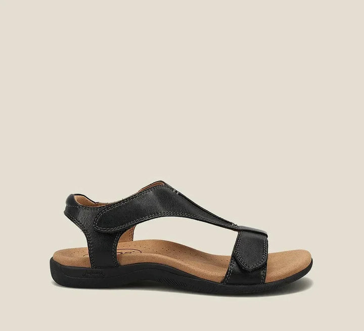 Damen Sommer Sandalen mit Reißverschluss – Bequeme T-Steg Sandalen mit weichem Fußbett & rutschfester Sohle