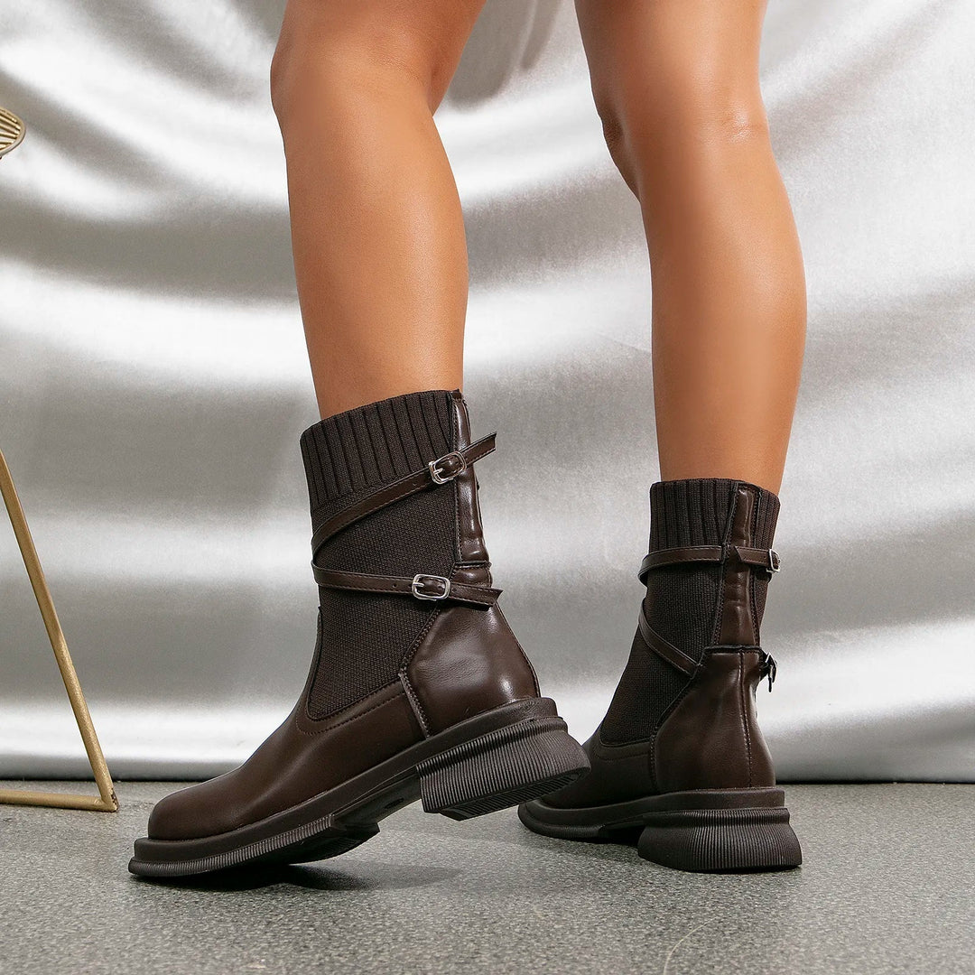 Vegane Leder Stiefeletten mit Absatz für Damen | Ideal für den Alltag