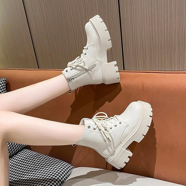 Casual Plateau Stiefeletten aus veganem Leder für Damen | Perfekt für Casual Tage