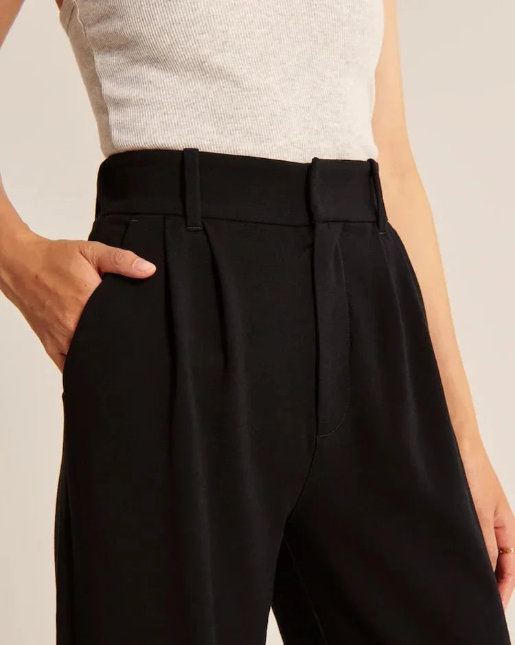 Cathrine - Pantalon palazzo taille haute et jambes larges