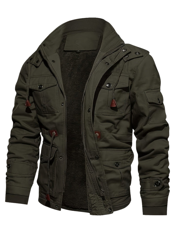 Veste cargo à capuche en polaire chaude tactique pour hommes | Parfaite pour les activités de plein air