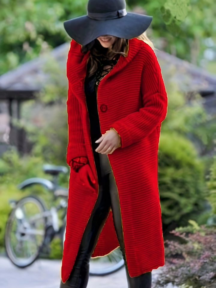Lässiger hooded warmer Wollstrickwaren-Cardigan für Damen | Perfekt für lässige Tage