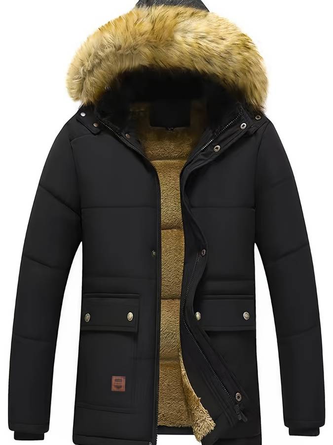 Manteau d'hiver pour homme avec capuche