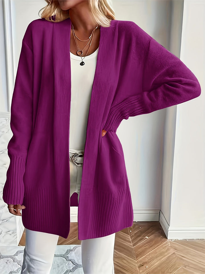 Lässiger Strickwaren-Woll-Cardigan mit Tasche für Damen | Perfekt für den Alltag