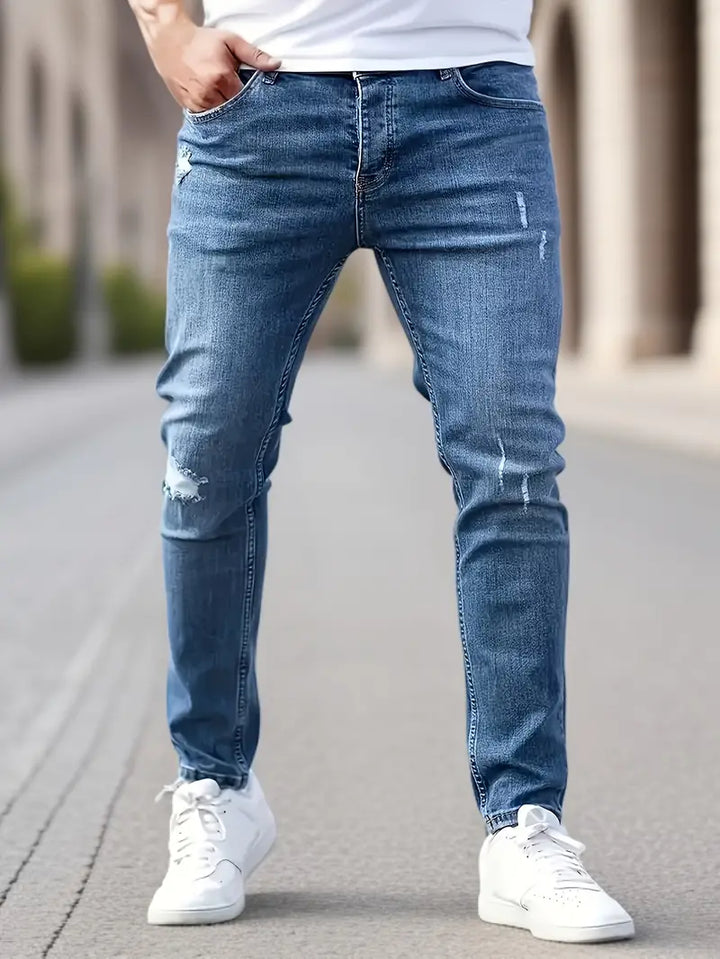 Slim Fit Herren Jeans mit Stretch – Ripped Look & klassischem 5-Pocket-Design für Streetstyle & Alltag