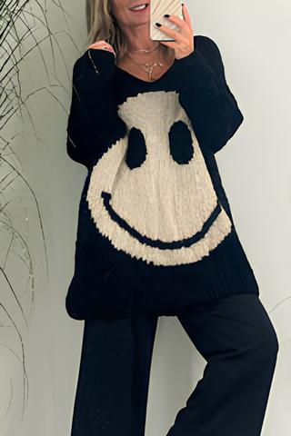 Shang - Pull à manches longues élégant avec smiley pour femmes