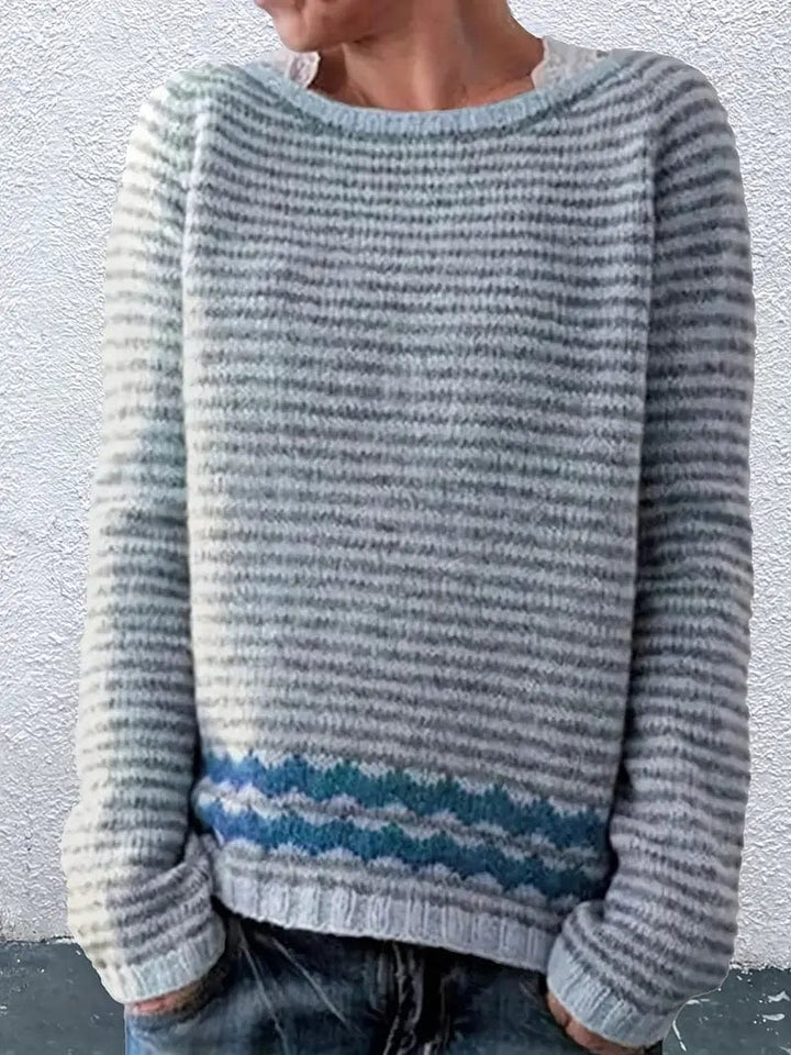 Camel - Striped Sweater
