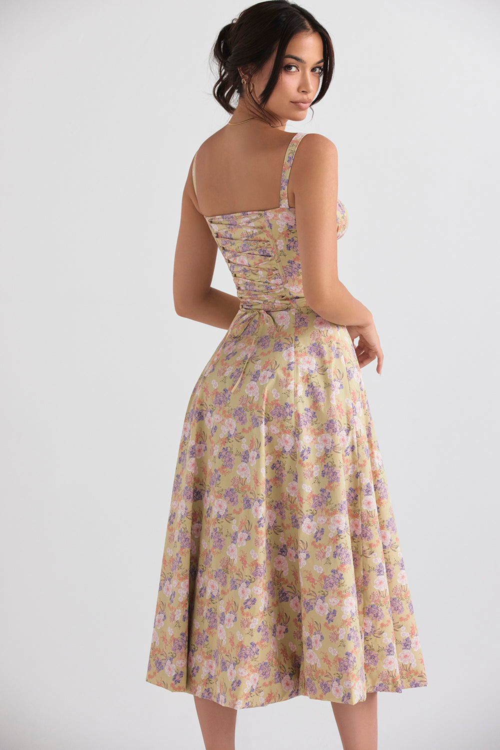 Floral Bustier Midriff Taille Shaper Kleid