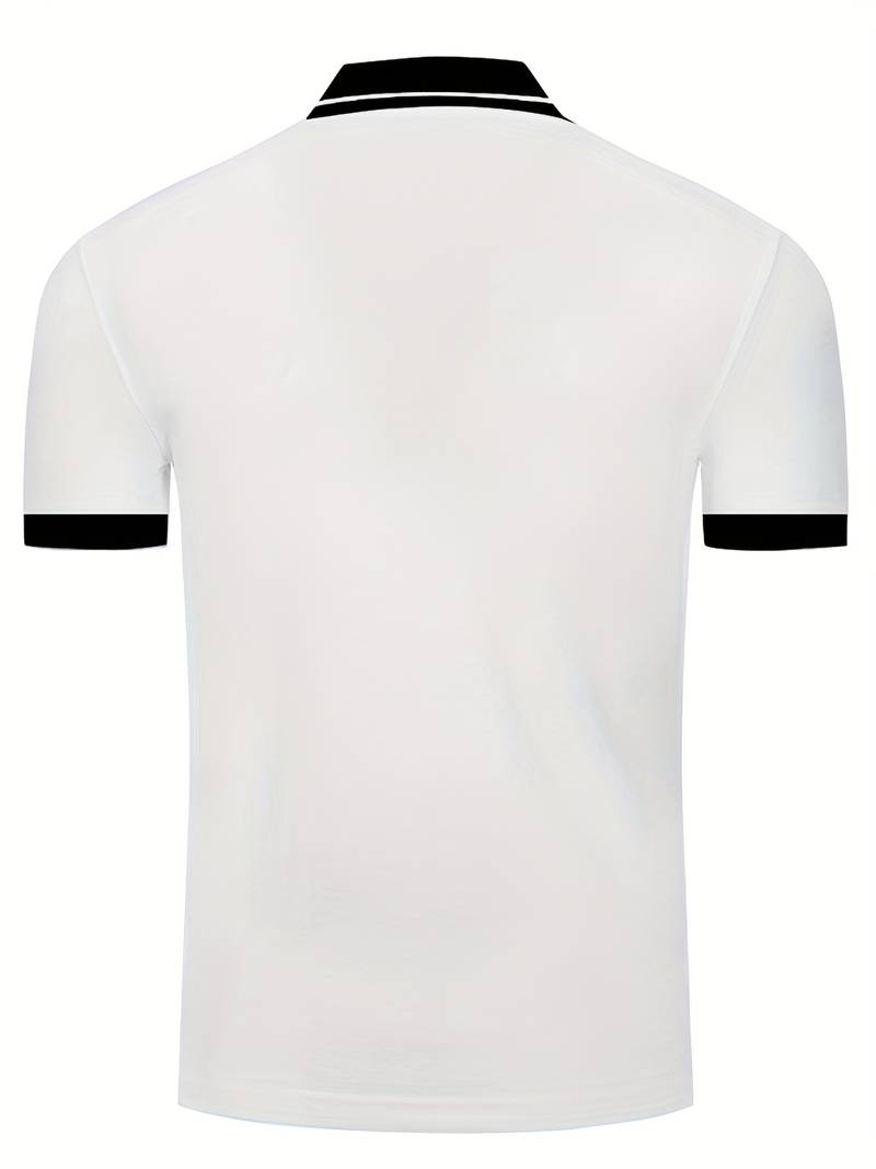 Polo homme avec col contrasté et broderie logo – Polo manches courtes pour loisirs, business casual et tenues d'été