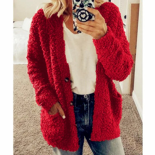 Everly - Mode Lange Warme Strickjacke