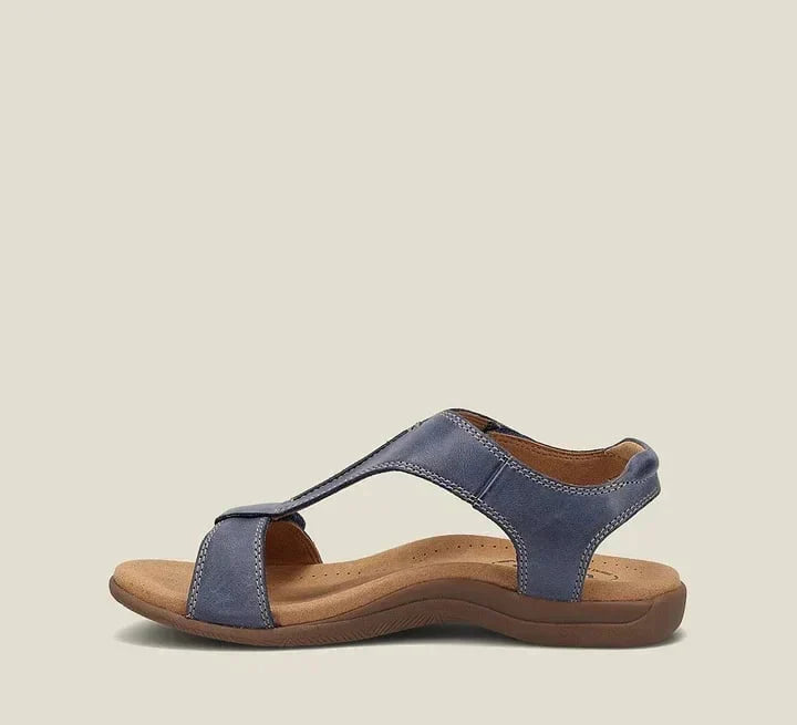 Damen Sommer Sandalen mit Reißverschluss – Bequeme T-Steg Sandalen mit weichem Fußbett & rutschfester Sohle