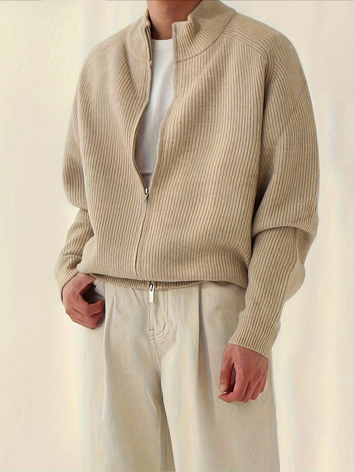 Eddy - Pull homme cardigan en tricot avec fermeture éclair
