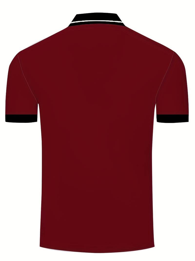 Polo homme avec col contrasté et broderie logo – Polo manches courtes pour loisirs, business casual et tenues d'été