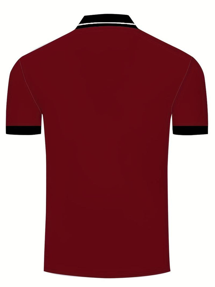 Polo homme avec col contrasté et broderie logo – Polo manches courtes pour loisirs, business casual et tenues d'été