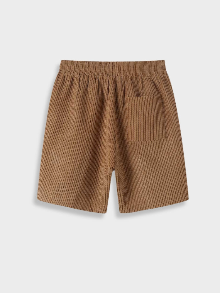 Set estivo da uomo con polo in velluto a coste e pantaloncini
