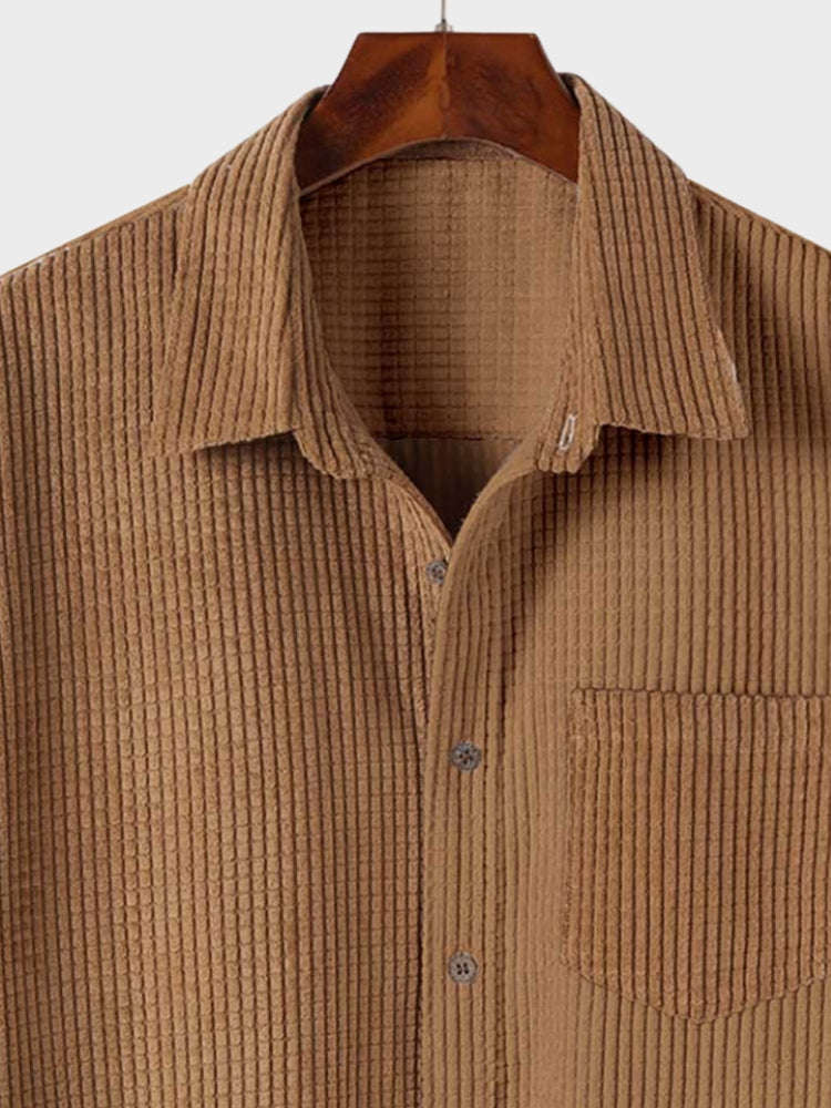 Set estivo da uomo con polo in velluto a coste e pantaloncini