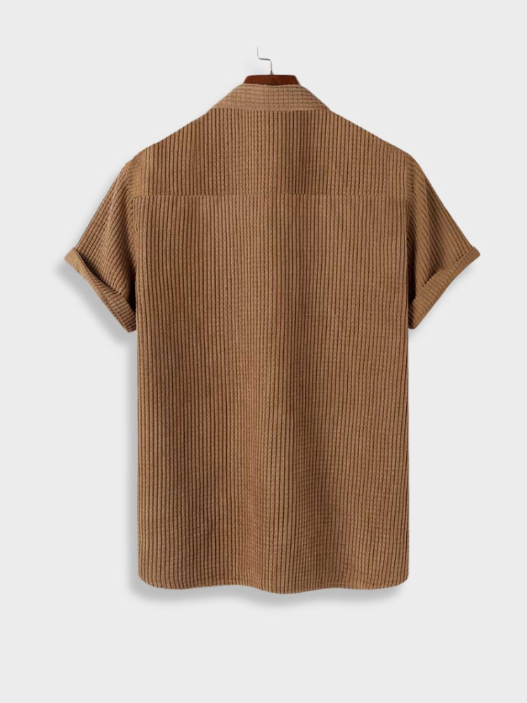 Set estivo da uomo con polo in velluto a coste e pantaloncini