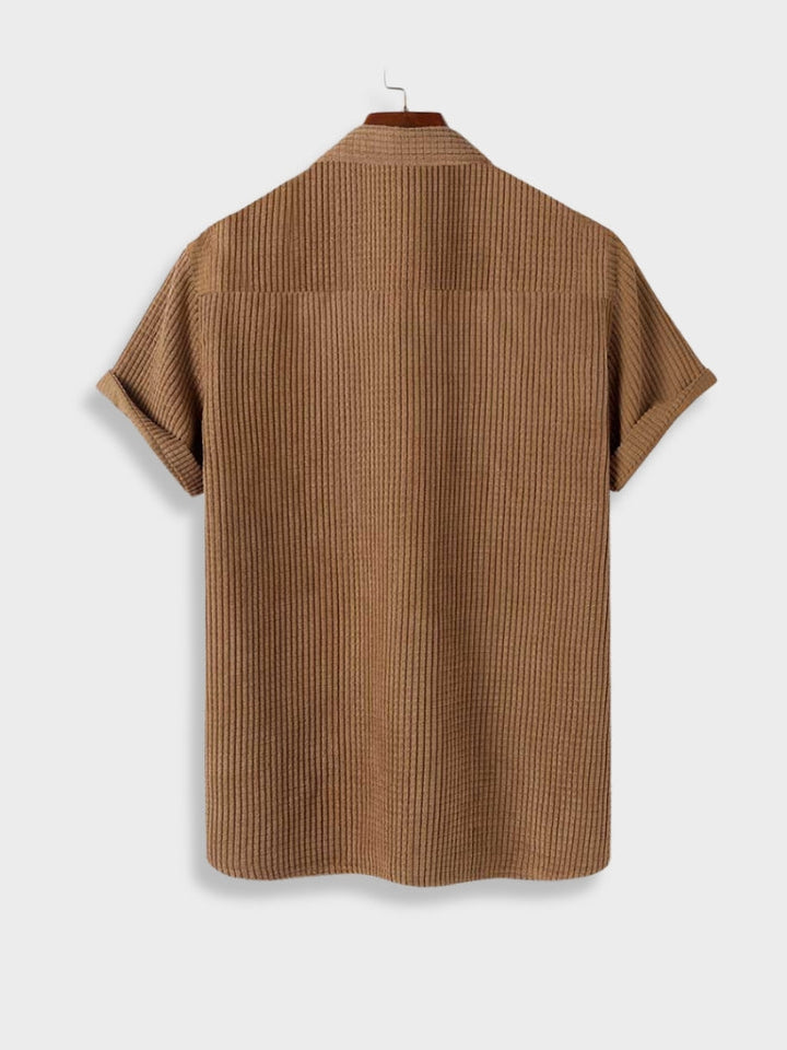 Set estivo da uomo con polo in velluto a coste e pantaloncini
