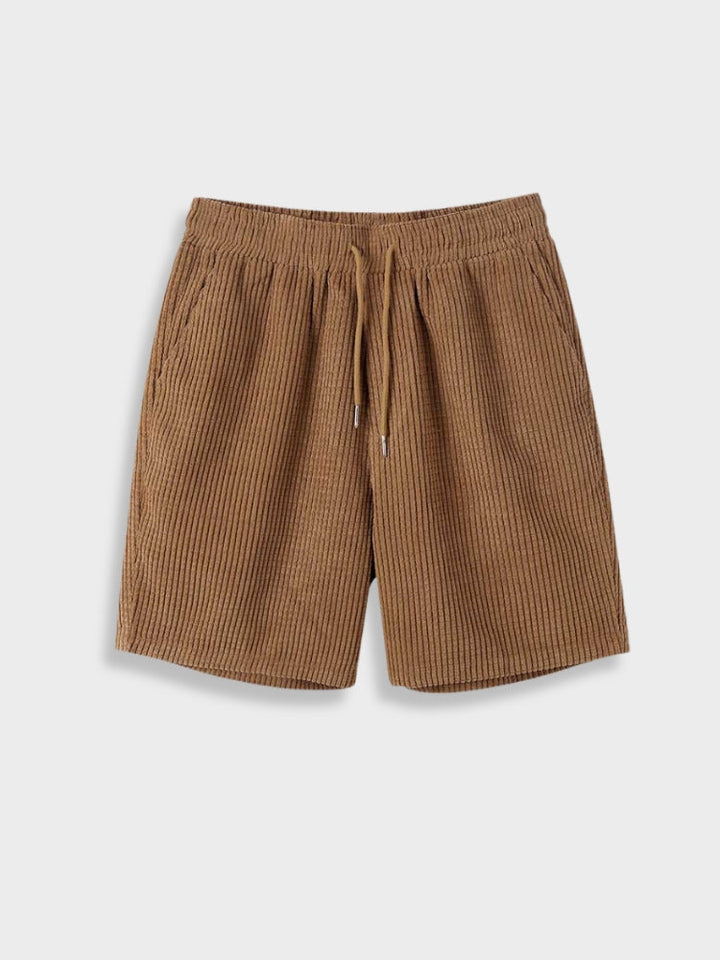 Set estivo da uomo con polo in velluto a coste e pantaloncini