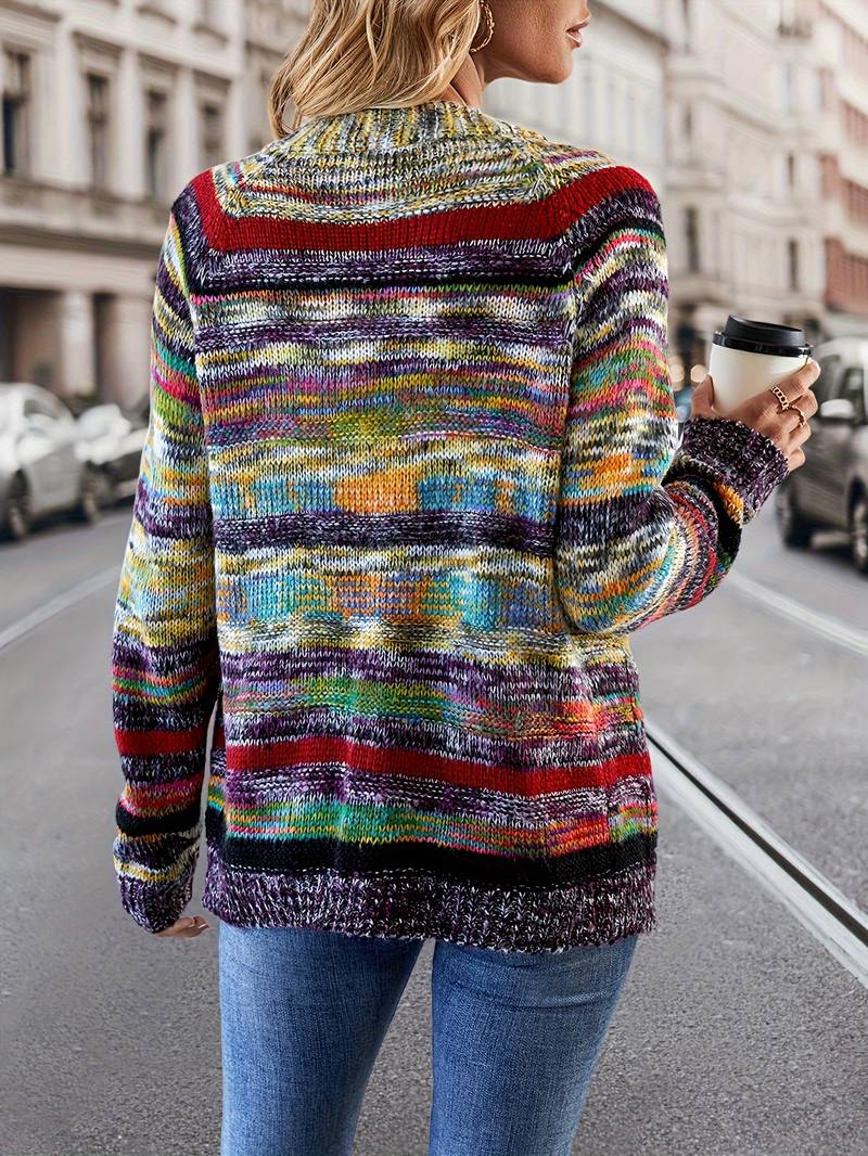 Joy - elegant multicolored knit cardigan