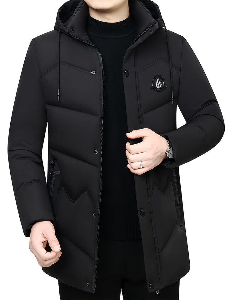 Veste d'hiver homme avec capuche – Veste matelassée chaude, coupe-vent et imperméable avec fermeture éclair et poches