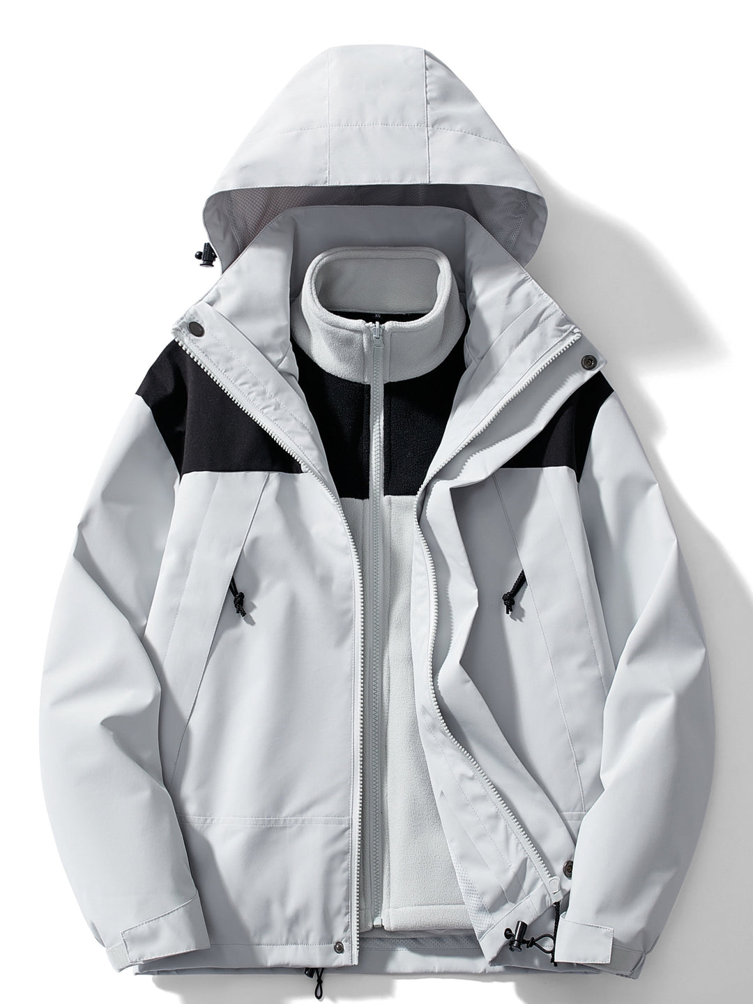 Giacca in pile invernale 3-in-1 casual con cappuccio per donna | Perfetta per attività all'aperto