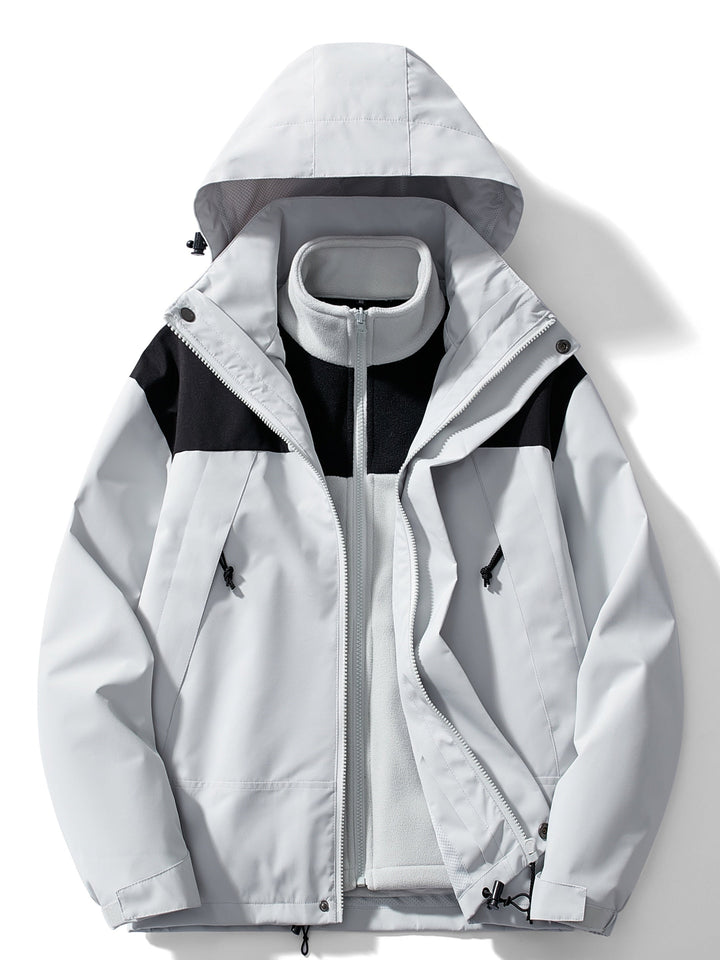 Giacca in pile invernale 3-in-1 casual con cappuccio per donna | Perfetta per attività all'aperto