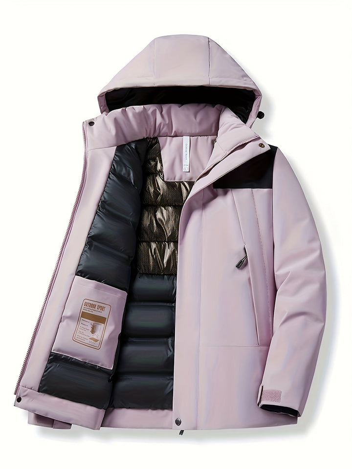 Elegante giacca invernale calda con cappuccio per donne | Perfetta per attività all'aperto