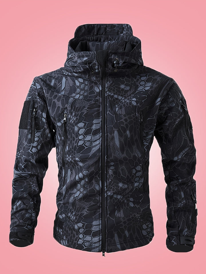 Coupe-vent militaire chaud camouflage avec poches zippées pour hommes | Parfait pour les activités de plein air