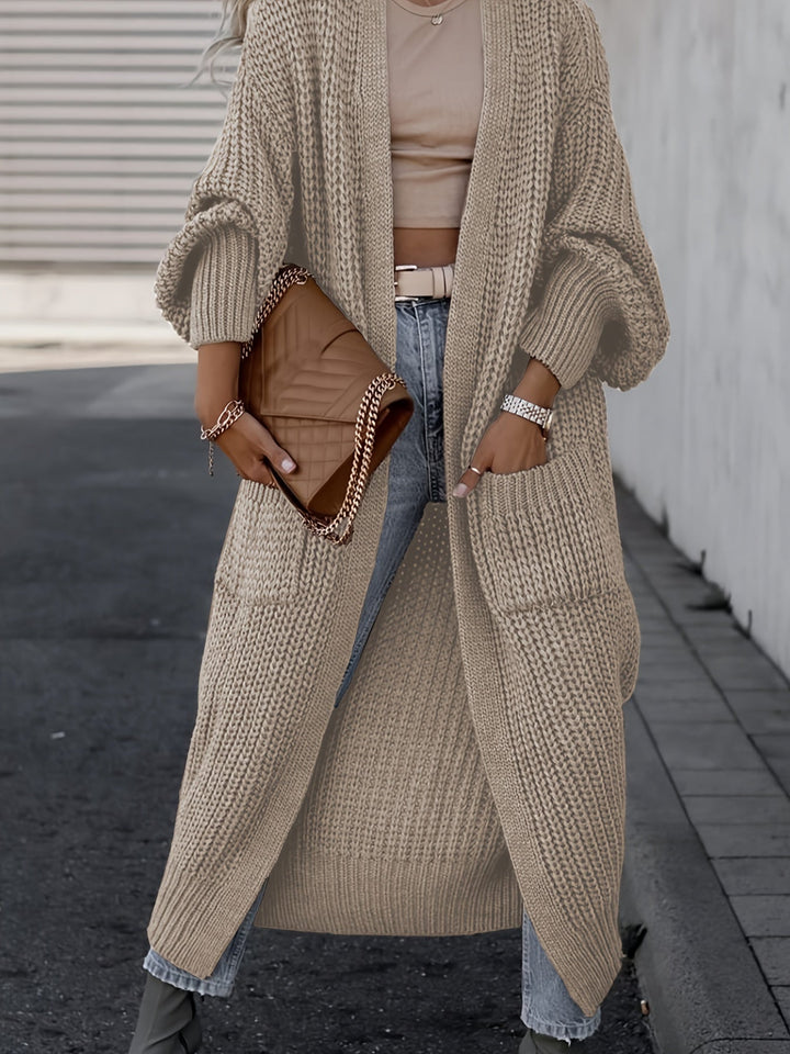 Lässiger Strickcardigan aus Wolle mit Taschen für Damen | Perfekt für den Alltag