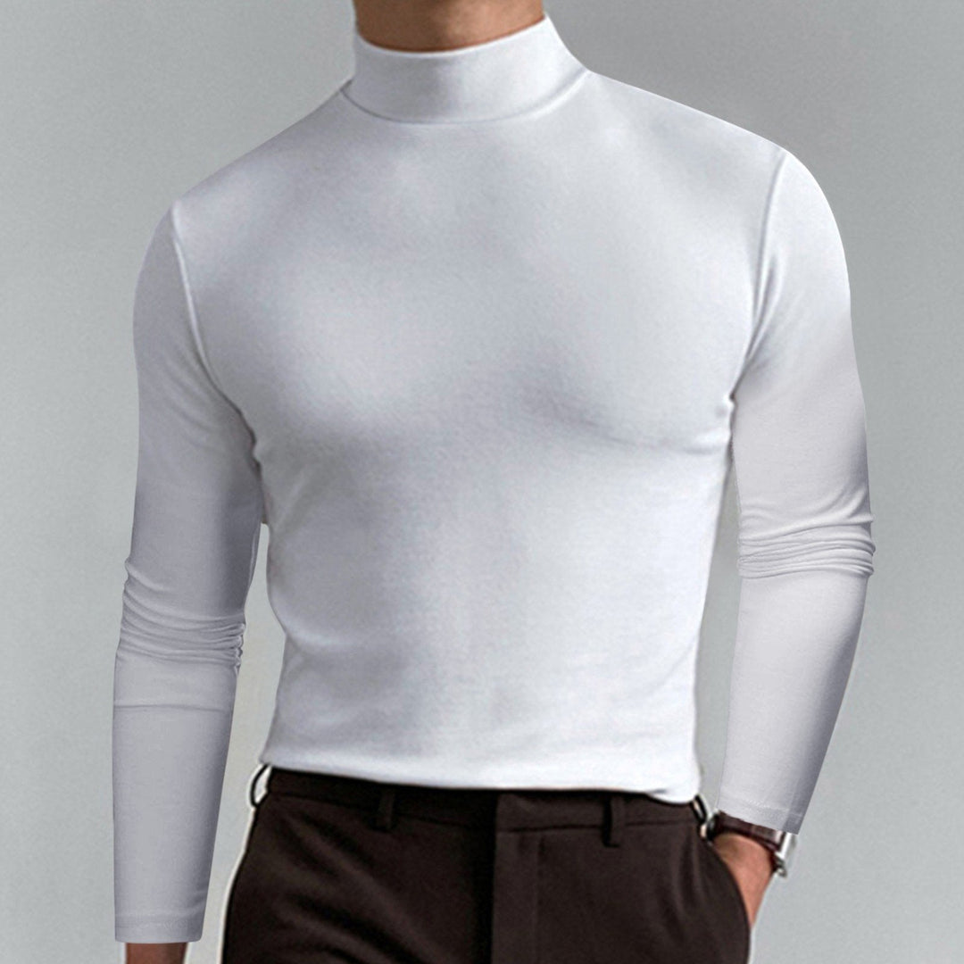 T-shirt a manica lunga slim fit da uomo con collo alto