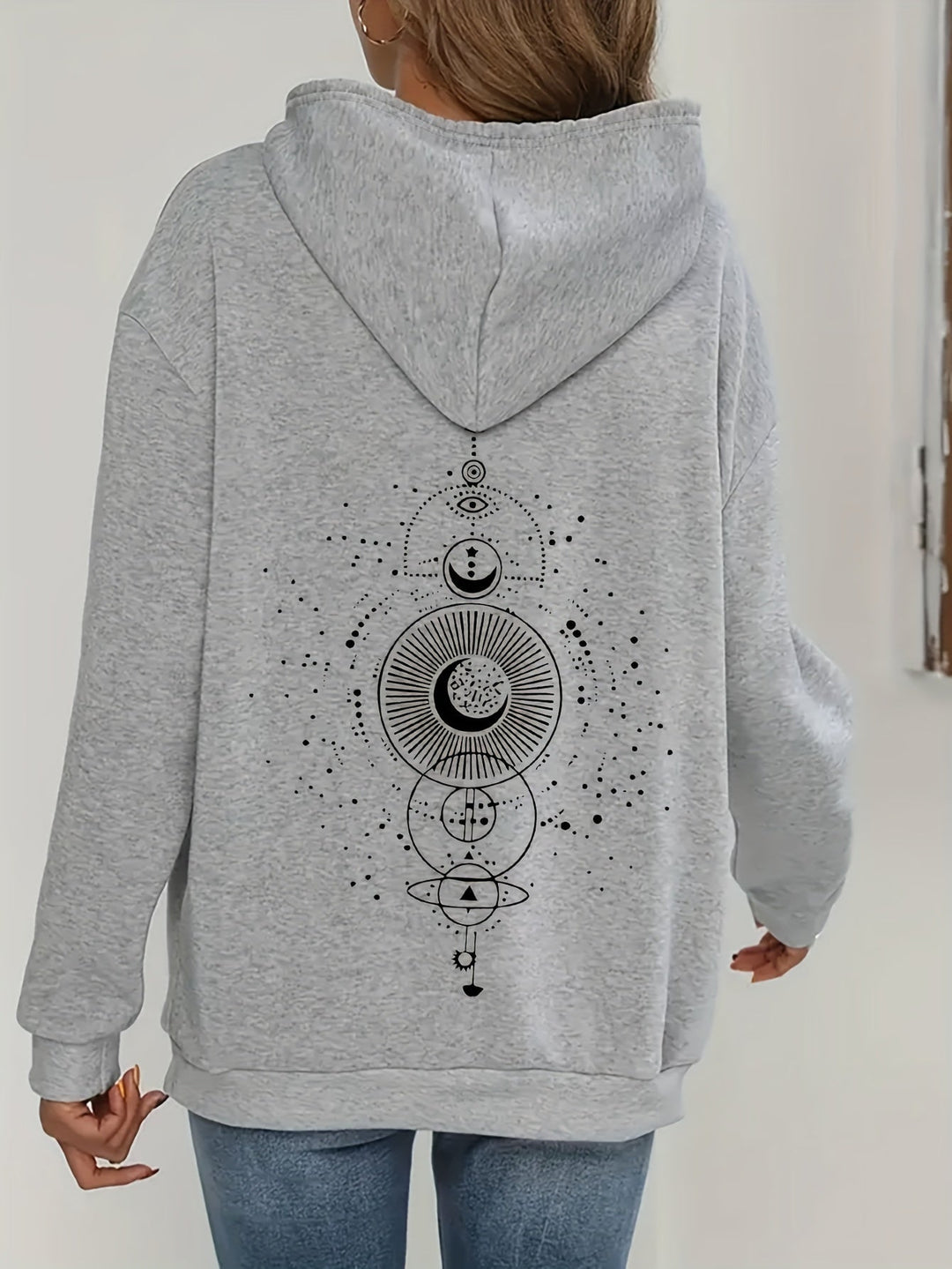 Lässiger Pullover-Hoodie mit Backprint und Kapuze für Women | Perfekt für Casual Days