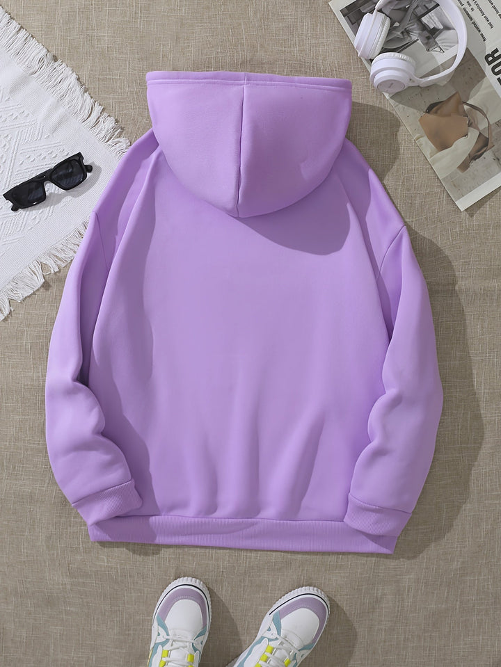 Lässiger Fleece Pullover Hoodie mit Vintage Backprint für Damen | Perfekt für Lässige Tage