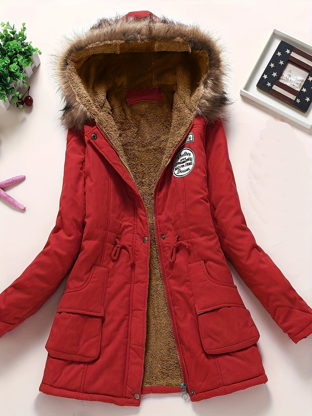 Elegante Lange Puffer Winterjacke mit Kapuze für Frauen | Perfekt für kalte Tage